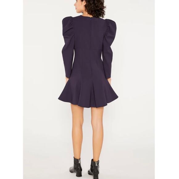 NWT Likely Alia Long Puff Sleeve Mini Dress Puffy sz 14 Navy Blue $248 Women's - Picture 12 of 16
